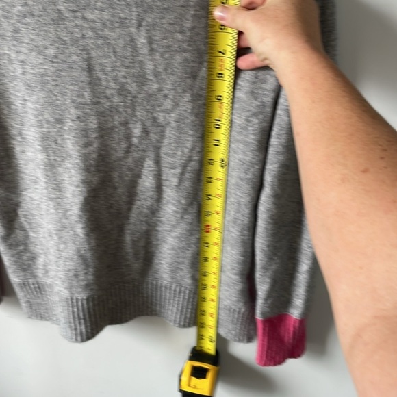 Kinross Cashmere, small, light gray w/ pink cuffs, SOFT warm fuzzy cozy sweater - Picture 7 of 7